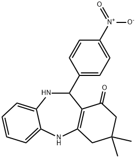 3,3-DIMETHYL-11-(4-NITROPHENYL)-2,3,4,5,10,11-HEXAHYDRO-1H-DIBENZO[B,E][1,4]DIAZEPIN-1-ONE Struktur