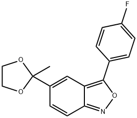 3-(4-FLUOROPHENYL)-5-(2-METHYL-1,3-DIOXOLAN-2-YL)-2,1-BENZISOXAZOLE Struktur