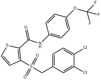 3-[(3,4-DICHLOROBENZYL)SULFONYL]-N-[4-(TRIFLUOROMETHOXY)PHENYL]-2-THIOPHENECARBOXAMIDE Struktur