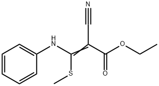 ETHYL 2-NITRILO-3-METHYLTHIO-3-(PHENYLAMINO)PROP-2-ENOATE Struktur