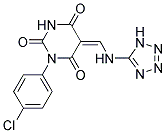 1-(4-CHLOROPHENYL)-5-[(1H-TETRAAZOL-5-YLAMINO)METHYLENE]-2,4,6(1H,3H,5H)-PYRIMIDINETRIONE Struktur