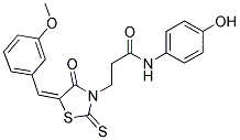 N-(4-HYDROXYPHENYL)-3-[(5E)-5-(3-METHOXYBENZYLIDENE)-4-OXO-2-THIOXO-1,3-THIAZOLIDIN-3-YL]PROPANAMIDE Struktur