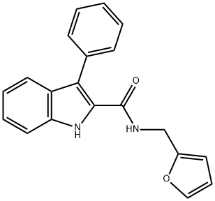 N-(2-FURYLMETHYL)-3-PHENYL-1H-INDOLE-2-CARBOXAMIDE Struktur