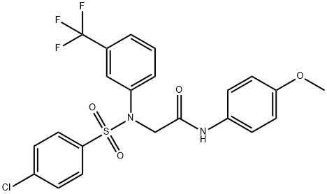 2-[[(4-CHLOROPHENYL)SULFONYL]-3-(TRIFLUOROMETHYL)ANILINO]-N-(4-METHOXYPHENYL)ACETAMIDE Struktur