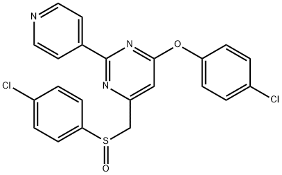 4-(4-CHLOROPHENOXY)-6-([(4-CHLOROPHENYL)SULFINYL]METHYL)-2-(4-PYRIDINYL)PYRIMIDINE Struktur