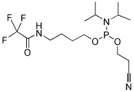 TRIFLUOROACETAMIDOBUTYL-CYANOETHYL-N,N'-DIISOPROPYL PHOSPHORAMIDITE Struktur