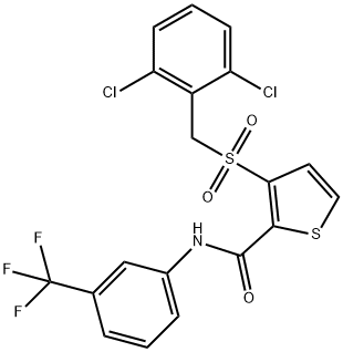 3-[(2,6-DICHLOROBENZYL)SULFONYL]-N-[3-(TRIFLUOROMETHYL)PHENYL]-2-THIOPHENECARBOXAMIDE Struktur