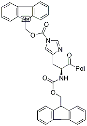 FMOC-HIS(FMOC)-P-ALKOXYBENZYL ALCOHOL RESIN Struktur