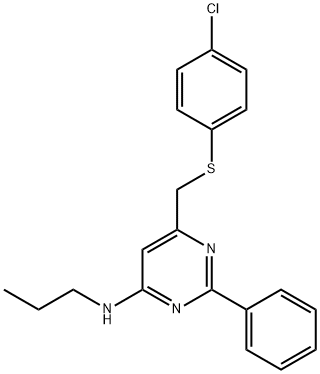 6-([(4-CHLOROPHENYL)SULFANYL]METHYL)-2-PHENYL-N-PROPYL-4-PYRIMIDINAMINE Struktur