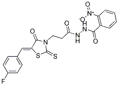 N'-(3-[(5Z)-5-(4-FLUOROBENZYLIDENE)-4-OXO-2-THIOXO-1,3-THIAZOLIDIN-3-YL]PROPANOYL)-2-NITROBENZOHYDRAZIDE Struktur