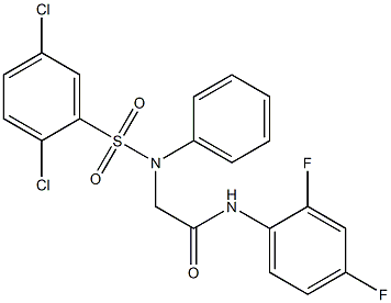 2-([(2,5-DICHLOROPHENYL)SULFONYL]ANILINO)-N-(2,4-DIFLUOROPHENYL)ACETAMIDE Struktur