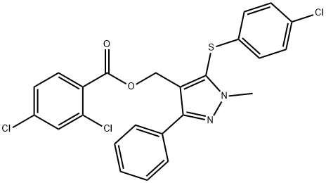 (5-[(4-CHLOROPHENYL)SULFANYL]-1-METHYL-3-PHENYL-1H-PYRAZOL-4-YL)METHYL 2,4-DICHLOROBENZENECARBOXYLATE Struktur