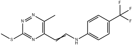 N-(2-[6-METHYL-3-(METHYLSULFANYL)-1,2,4-TRIAZIN-5-YL]VINYL)-4-(TRIFLUOROMETHYL)ANILINE Struktur