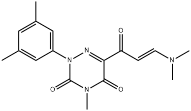 6-[3-(DIMETHYLAMINO)ACRYLOYL]-2-(3,5-DIMETHYLPHENYL)-4-METHYL-1,2,4-TRIAZINE-3,5(2H,4H)-DIONE Struktur