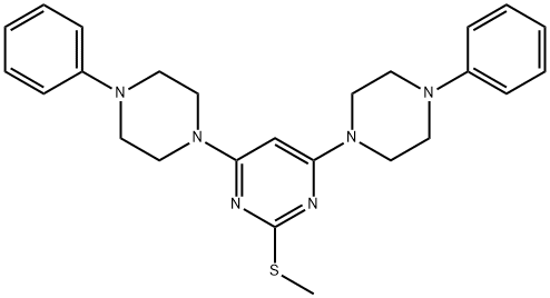 2-(METHYLSULFANYL)-4,6-BIS(4-PHENYLPIPERAZINO)PYRIMIDINE Struktur