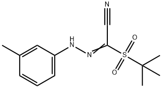 2-(TERT-BUTYLSULFONYL)-2-[2-(3-METHYLPHENYL)HYDRAZONO]ACETONITRILE Struktur