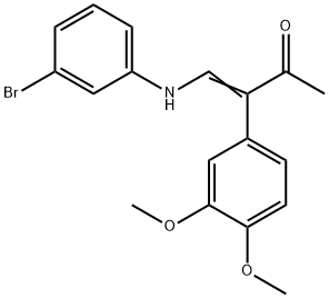 4-(3-BROMOANILINO)-3-(3,4-DIMETHOXYPHENYL)-3-BUTEN-2-ONE Struktur