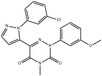 6-[1-(3-CHLOROPHENYL)-1H-PYRAZOL-5-YL]-2-(3-METHOXYPHENYL)-4-METHYL-1,2,4-TRIAZINE-3,5(2H,4H)-DIONE Struktur