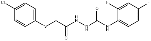 2-(2-[(4-CHLOROPHENYL)SULFANYL]ACETYL)-N-(2,4-DIFLUOROPHENYL)-1-HYDRAZINECARBOXAMIDE Struktur