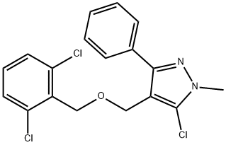 (5-CHLORO-1-METHYL-3-PHENYL-1H-PYRAZOL-4-YL)METHYL 2,6-DICHLOROBENZYL ETHER Struktur