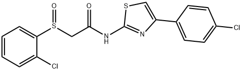 2-[(2-CHLOROPHENYL)SULFINYL]-N-[4-(4-CHLOROPHENYL)-1,3-THIAZOL-2-YL]ACETAMIDE Struktur