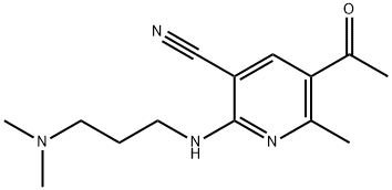 5-ACETYL-2-([3-(DIMETHYLAMINO)PROPYL]AMINO)-6-METHYLNICOTINONITRILE Struktur