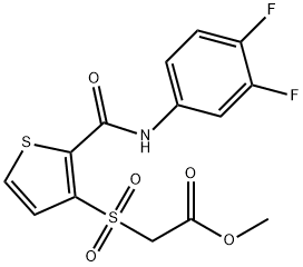 METHYL 2-((2-[(3,4-DIFLUOROANILINO)CARBONYL]-3-THIENYL)SULFONYL)ACETATE Struktur