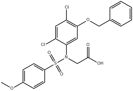 2-(5-(BENZYLOXY)-2,4-DICHLORO[(4-METHOXYPHENYL)SULFONYL]ANILINO)ACETIC ACID Struktur