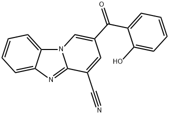 2-(2-HYDROXYBENZOYL)PYRIDO[1,2-A]BENZIMIDAZOLE-4-CARBONITRILE Struktur