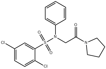 2,5-DICHLORO-N-[2-OXO-2-(1-PYRROLIDINYL)ETHYL]-N-PHENYLBENZENESULFONAMIDE Struktur