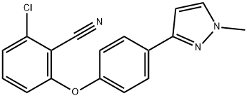 2-CHLORO-6-[4-(1-METHYL-1H-PYRAZOL-3-YL)PHENOXY]BENZENECARBONITRILE Struktur