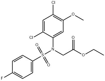 ETHYL 2-(2,4-DICHLORO[(4-FLUOROPHENYL)SULFONYL]-5-METHOXYANILINO)ACETATE Struktur