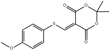 5-([(4-METHOXYPHENYL)SULFANYL]METHYLENE)-2,2-DIMETHYL-1,3-DIOXANE-4,6-DIONE Struktur