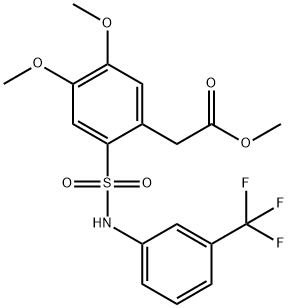 METHYL 2-(4,5-DIMETHOXY-2-(((3-(TRIFLUOROMETHYL)PHENYL)AMINO)SULFONYL)PHENYL)ACETATE Struktur