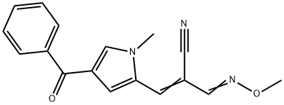 3-(4-BENZOYL-1-METHYL-1H-PYRROL-2-YL)-2-[(METHOXYIMINO)METHYL]ACRYLONITRILE Struktur