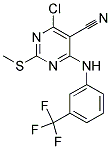 4-CHLORO-2-(METHYLTHIO)-6-[3-(TRIFLUOROMETHYL)ANILINO]PYRIMIDINE-5-CARBONITRILE Struktur