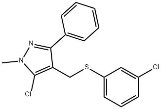 (5-CHLORO-1-METHYL-3-PHENYL-1H-PYRAZOL-4-YL)METHYL 3-CHLOROPHENYL SULFIDE Struktur