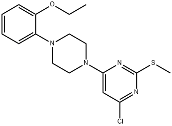 2-(4-[6-CHLORO-2-(METHYLSULFANYL)-4-PYRIMIDINYL]TETRAHYDRO-1-PYRAZINYL)PHENYL ETHYL ETHER Struktur