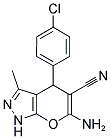 6-AMINO-4-(4-CHLOROPHENYL)-3-METHYL-4H-PYRANO[3,2-D]PYRAZOLE-5-CARBONITRILE Struktur