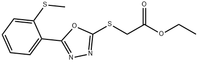 ETHYL 2-((5-[2-(METHYLSULFANYL)PHENYL]-1,3,4-OXADIAZOL-2-YL)SULFANYL)ACETATE Struktur