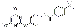 4-TERT-BUTYL-N-[4-[(5,6-DIHYDRO-4-METHOXYFURO[2,3-D]PYRIMIDIN-2-YL)THIO]PHENYL]BENZAMIDE Struktur