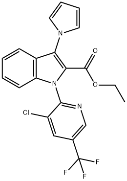 ETHYL 1-[3-CHLORO-5-(TRIFLUOROMETHYL)-2-PYRIDINYL]-3-(1H-PYRROL-1-YL)-1H-INDOLE-2-CARBOXYLATE Struktur