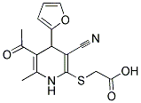 [[5-ACETYL-3-CYANO-4-(2-FURYL)-6-METHYL-1,4-DIHYDROPYRIDIN-2-YL]THIO]ACETIC ACID Struktur