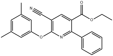 ETHYL 5-CYANO-6-(3,5-DIMETHYLPHENOXY)-2-PHENYLNICOTINATE Struktur