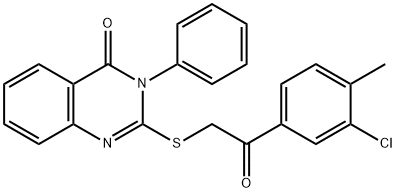 2-([2-(3-CHLORO-4-METHYLPHENYL)-2-OXOETHYL]SULFANYL)-3-PHENYL-4(3H)-QUINAZOLINONE Struktur