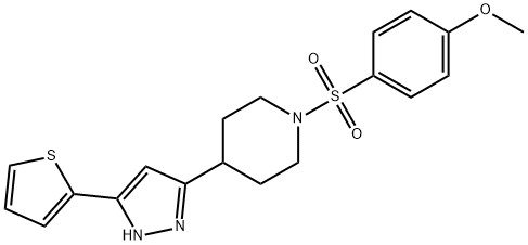 1-[(4-METHOXYPHENYL)SULFONYL]-4-[5-(2-THIENYL)-1H-PYRAZOL-3-YL]PIPERIDINE Struktur