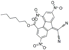 HEXYL 9-(DICYANOMETHYLIDENE)-2,5,7-TRINITRO-9H-FLUORENE-4-CARBOXYLATE Struktur