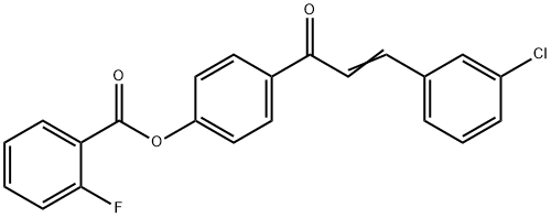 4-[3-(3-CHLOROPHENYL)ACRYLOYL]PHENYL 2-FLUOROBENZENECARBOXYLATE Struktur