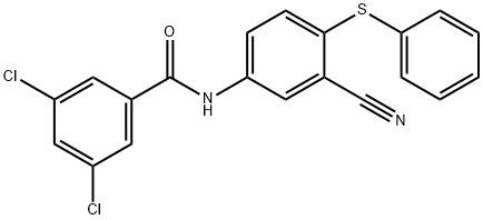 3,5-DICHLORO-N-[3-CYANO-4-(PHENYLSULFANYL)PHENYL]BENZENECARBOXAMIDE Struktur