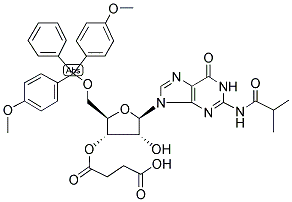 N2-(ISOBUTYRYL)-5-O-(DIMETHOXYTRITYL)-3'-O-SUCCINATE Struktur